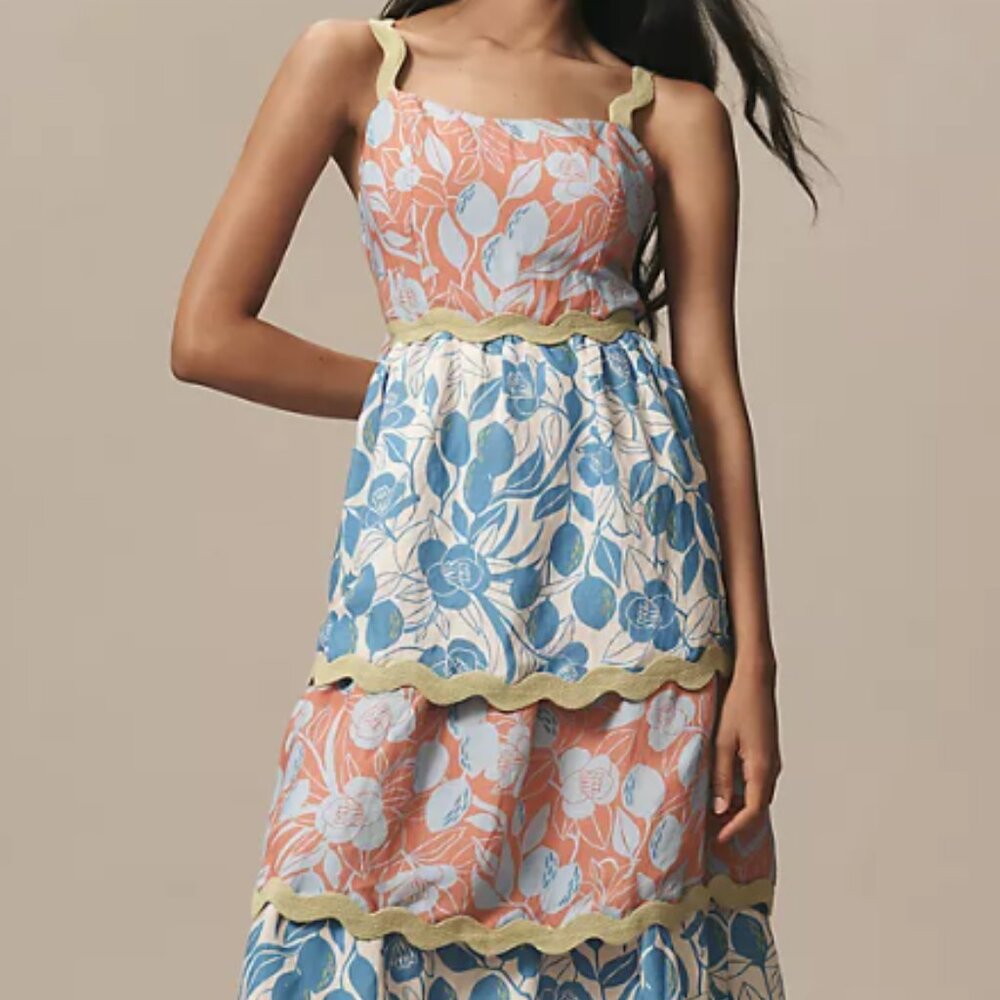 FARM RIO Ric Rac Midi Dress